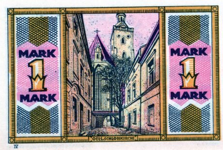 Реверс банкноты 1 маркаKaufmännischer Verein (Германия) 1922 года