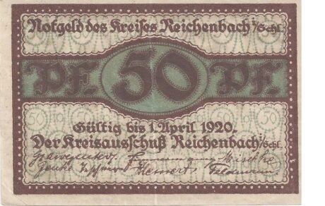 Аверс банкноты 50 fenigów (Niemcy)