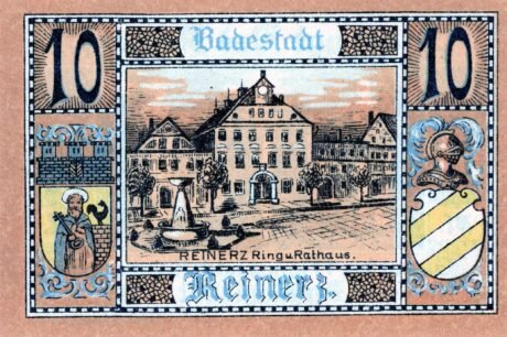 Реверс банкноты 10 fenigów (Niemcy) 1921