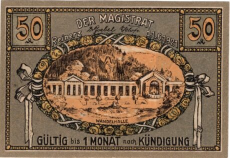 Реверс банкноты 50 fenigów (Niemcy) 1921