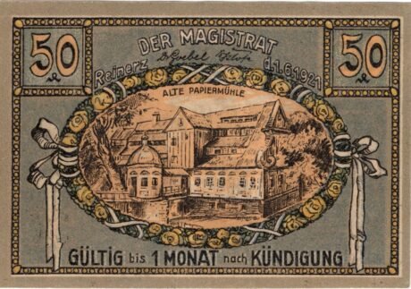 Реверс банкноты 50 fenigów (Niemcy) 1921