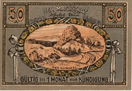 Реверс банкноты 50 fenigów (Niemcy) 1921