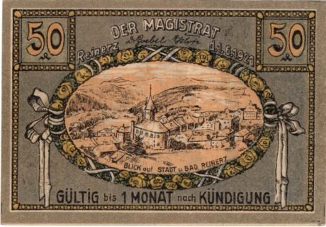 Реверс банкноты 50 fenigów (Niemcy) 1921