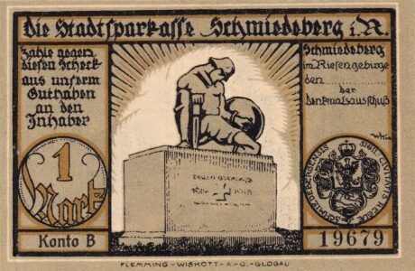 Аверс банкноты 1 Mark Stadtsparkasse (Niemcy) 1922