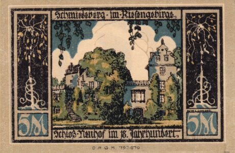 Реверс банкноты 5 marek Stadtsparkasse (Niemcy)