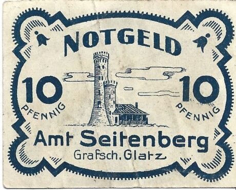 Реверс банкноты 10 пфеннигов (Германия)