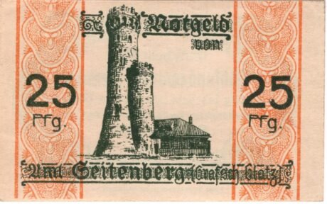 Реверс банкноты 25 fenigów (Niemcy) 1920
