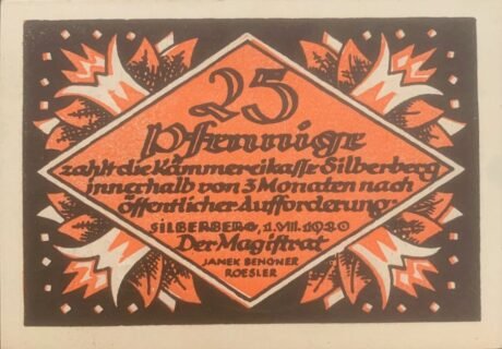 Аверс банкноты 25 fenigów (Niemcy) 1920