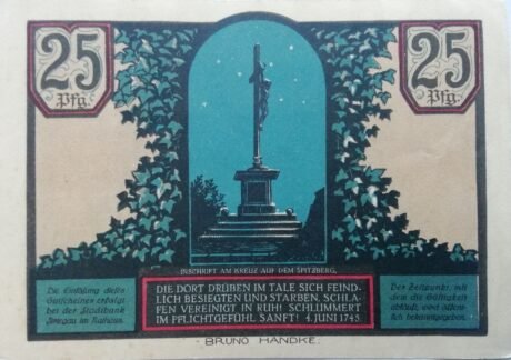 Реверс банкноты 25 fenigów Stadtbank (Niemcy) 1921