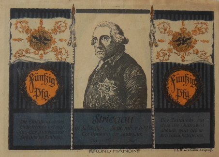 Аверс банкноты 50 fenigów Stadtbank (Niemcy) 1921