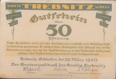 Аверс банкноты 50 пфеннигов (Германия) 1920 года