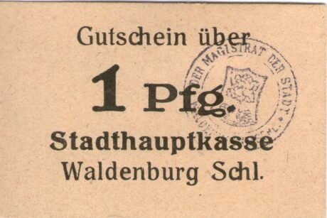 Аверс банкноты 1 fenig (Niemcy)