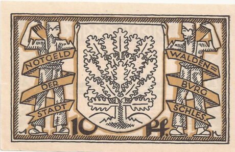 Реверс банкноты 10 fenigów (Niemcy) 1921