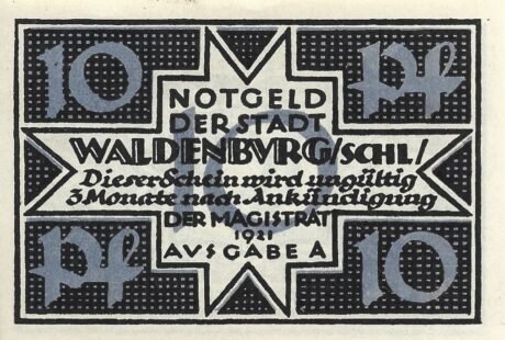 Аверс банкноты 10 fenigów (Niemcy) 1921