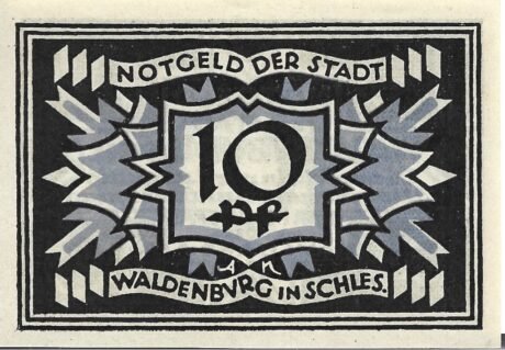 Реверс банкноты 10 fenigów (Niemcy) 1921