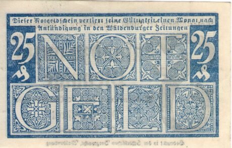 Реверс банкноты 25 пфеннигов (Германия) 1920 года
