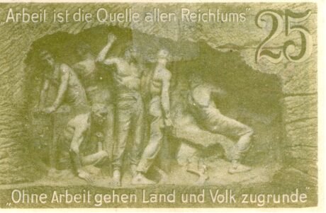 Реверс банкноты 25 fenigów (Niemcy) 1920
