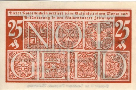 Реверс банкноты 25 fenigów (Niemcy) 1920