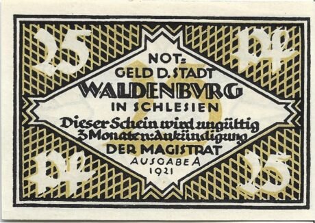 Аверс банкноты 25 fenigów (Niemcy) 1921