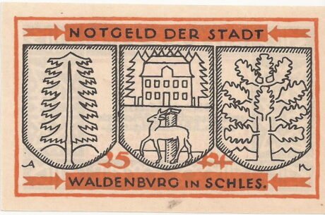 Реверс банкноты 25 fenigów (Niemcy) 1921