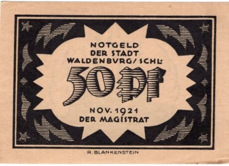 Аверс банкноты 50 fenigów (Niemcy) 1921