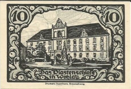 Реверс банкноты 10 fenigów (Niemcy) 1921