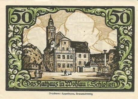 Реверс банкноты 50 fenigów (Niemcy) 1921