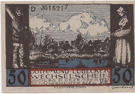 Аверс банкноты 50 fenigów Fischermeister (Niemcy) 1921