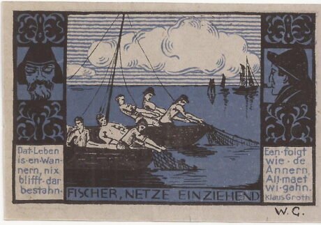 Реверс банкноты 50 fenigów Fischermeister (Niemcy) 1921