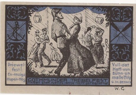 Реверс банкноты 50 fenigów Fischermeister (Niemcy) 1921