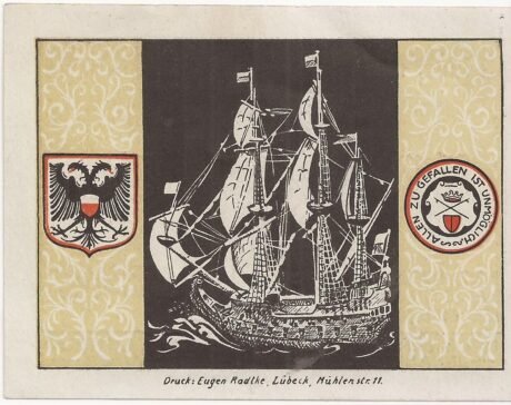 Реверс банкноты 50 пфеннигов Haus der Schiffergesellschaft (Германия)