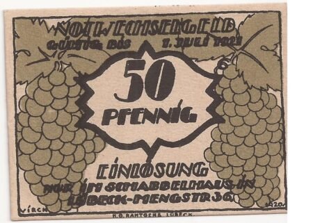 Аверс банкноты 50 fenigów Schabbelhaus (Niemcy)