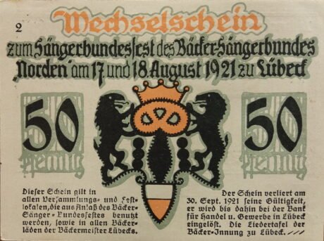 Аверс банкноты 50 fenigów Bäcker-Innung (Niemcy)