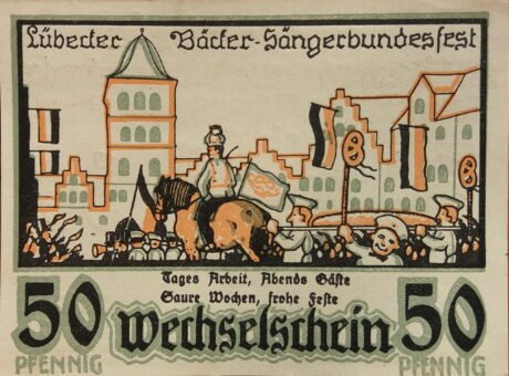 Реверс банкноты 50 fenigów Bäcker-Innung (Niemcy)