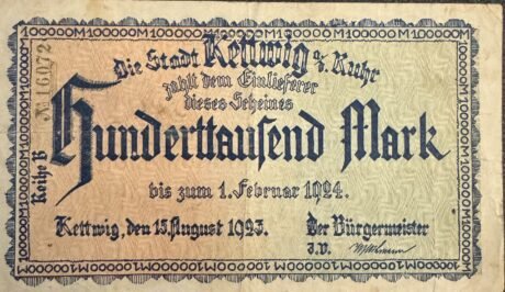 Аверс банкноты 100000 marek (Niemcy) 1921