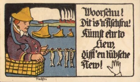 Реверс банкноты 50 fenigów Plattdeutsche Volksgilde (Niemcy) 1921