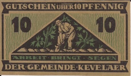 Реверс банкноты 10 fenigów (Niemcy) 1921