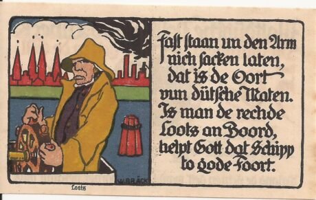 Реверс банкноты 50 fenigów Plattdeutsche Volksgilde (Niemcy) 1921