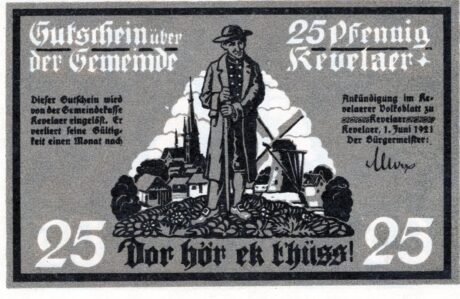 Аверс банкноты 25 fenigów (Niemcy) 1921