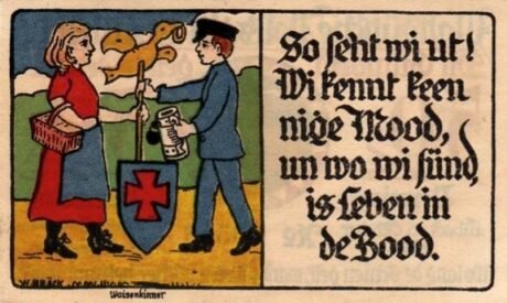 Реверс банкноты 50 fenigów Plattdeutsche Volksgilde (Niemcy) 1921