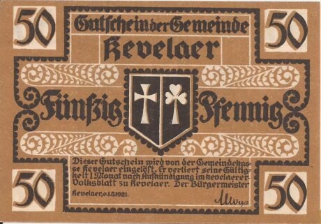 Аверс банкноты 50 fenigów (Niemcy) 1921