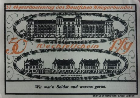 Реверс банкноты 50 fenigów Landeskriegerverband (Niemcy) 1921