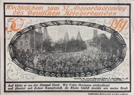Реверс банкноты 50 fenigów Landeskriegerverband (Niemcy) 1921