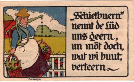 Реверс банкноты 50 fenigów Plattdeutsche Volksgilde (Niemcy) 1921