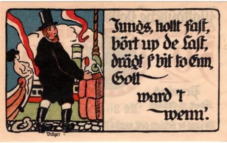 Реверс банкноты 50 fenigów Plattdeutsche Volksgilde (Niemcy) 1921