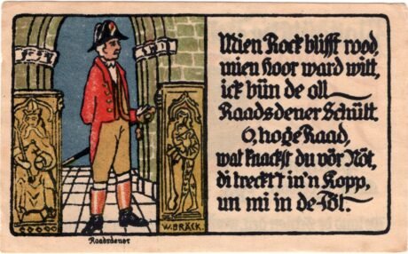 Реверс банкноты 50 fenigów Plattdeutsche Volksgilde (Niemcy) 1921