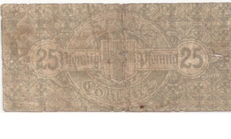 Реверс банкноты 25 fenigów (Niemcy) 1920