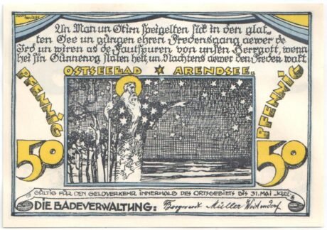 Аверс банкноты 50 fenigów (Niemcy)