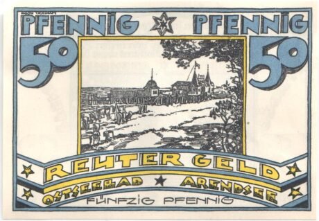 Реверс банкноты 50 fenigów (Niemcy)