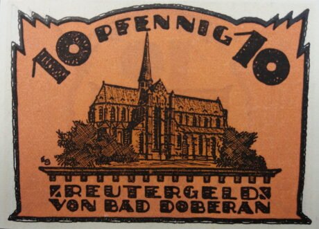 Реверс банкноты 10 fenigów (Niemcy) 1921